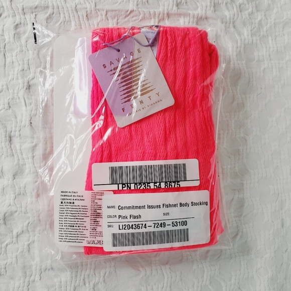 Savage X Fenty Pink Flash Fishnet Body 